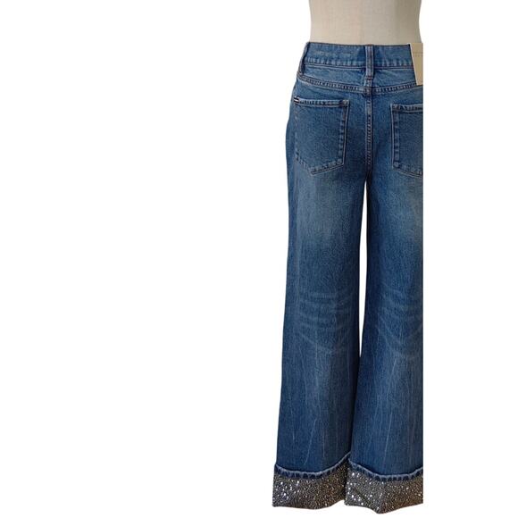 Alice + Olivia Weezy Embellished-Cuff Jeans 27 - Picture 6 of 11